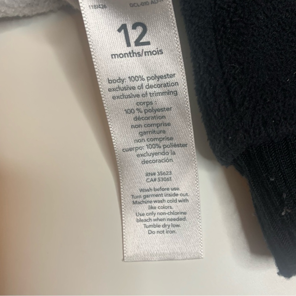 Carter's Penguin Hooded Footie - Black and Gray - Picture 5 of 6